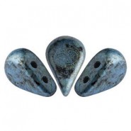 Les perles par Puca® Amos kralen Metallic mat blue spotted 23980/65325